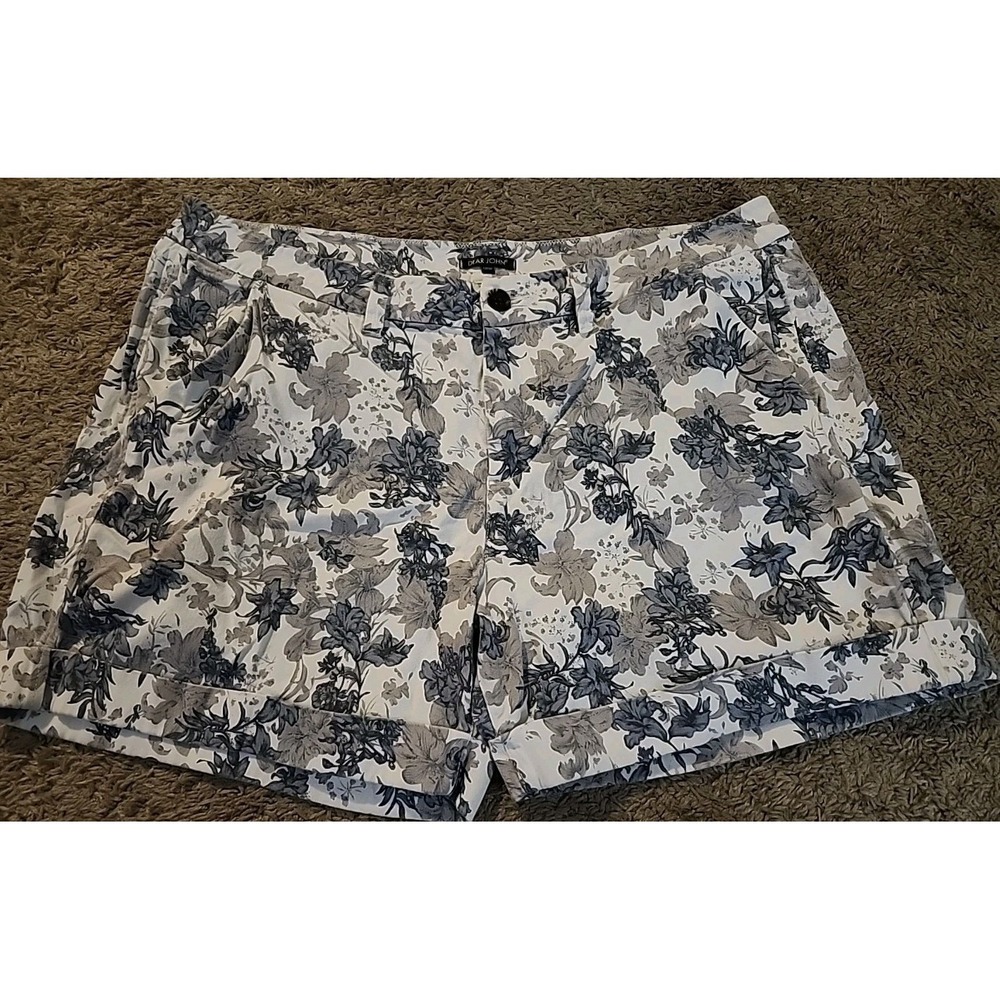 Dear John White and Gray Floral Jean Shorts